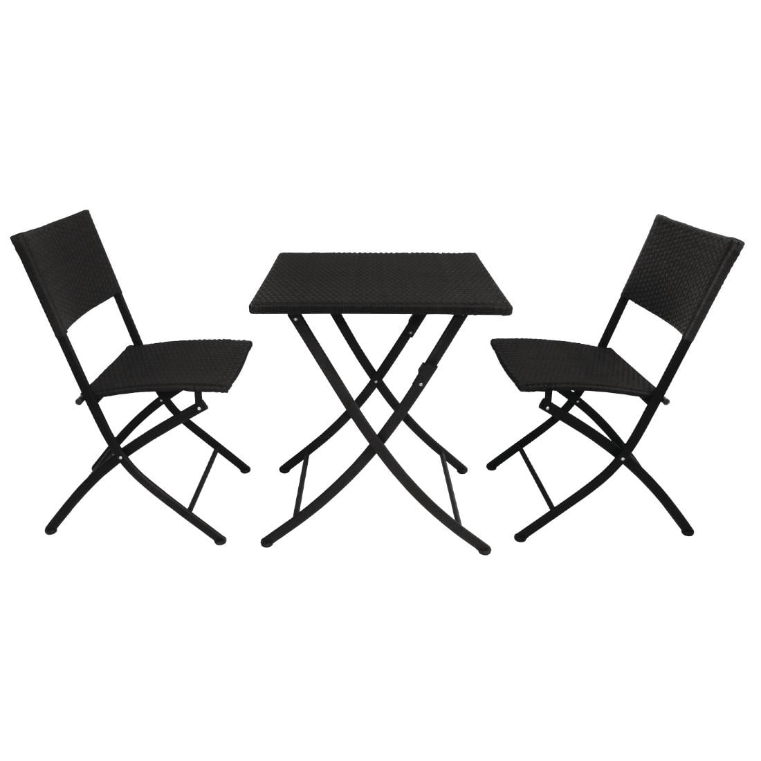 GL302 Bolero vierkante polyrotan klaptafel zwart 60cm