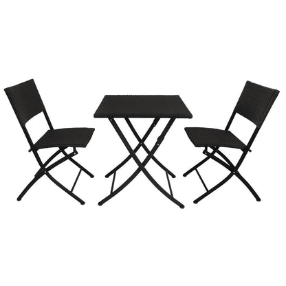 GL302 Bolero vierkante polyrotan klaptafel zwart 60cm