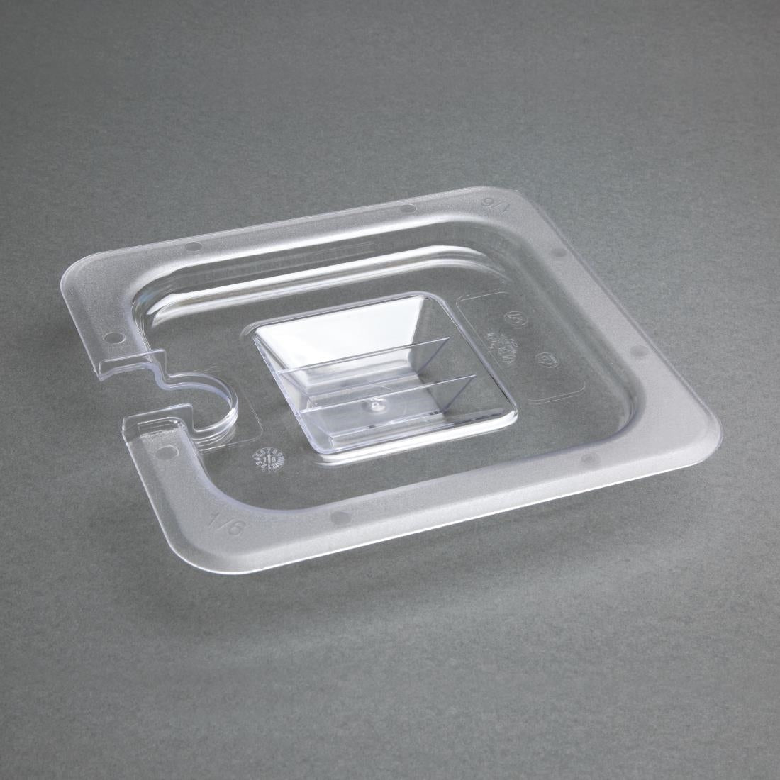 U254 Vogue polycarbonaat deksel met lepeluitsparing GN 1/6