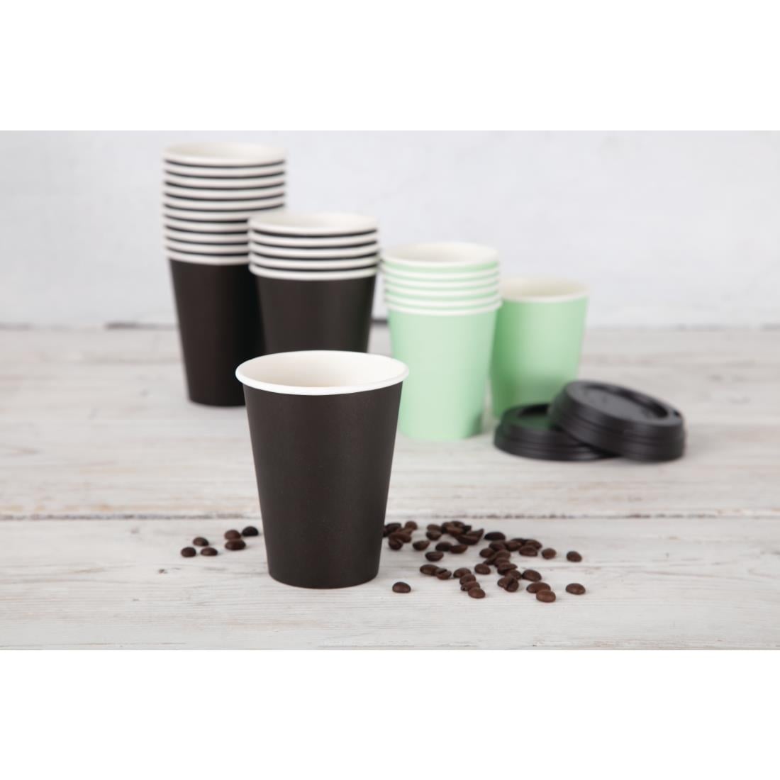GF041 Fiesta Recyclable koffiebekers enkelwandig zwart 23cl (50 stuks)