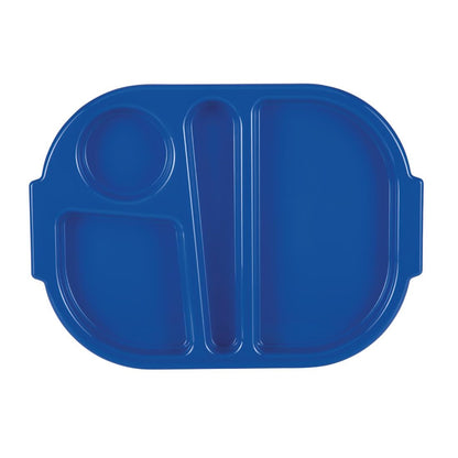 DL129 Olympia Kristallon polycarbonaat schaaltje met vakken klein blauw 322mm (10 stuks)
