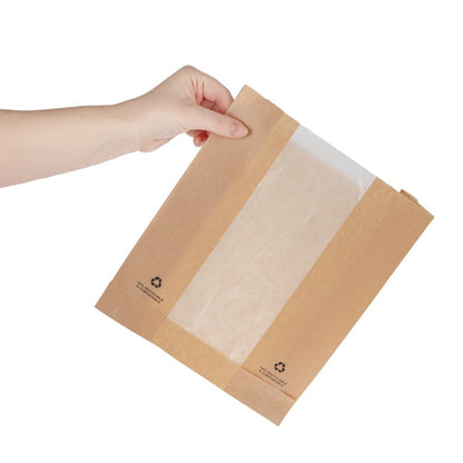 DC875 Fiesta Compostable voedselzakken met pergamijnen venster (1000 stuks)