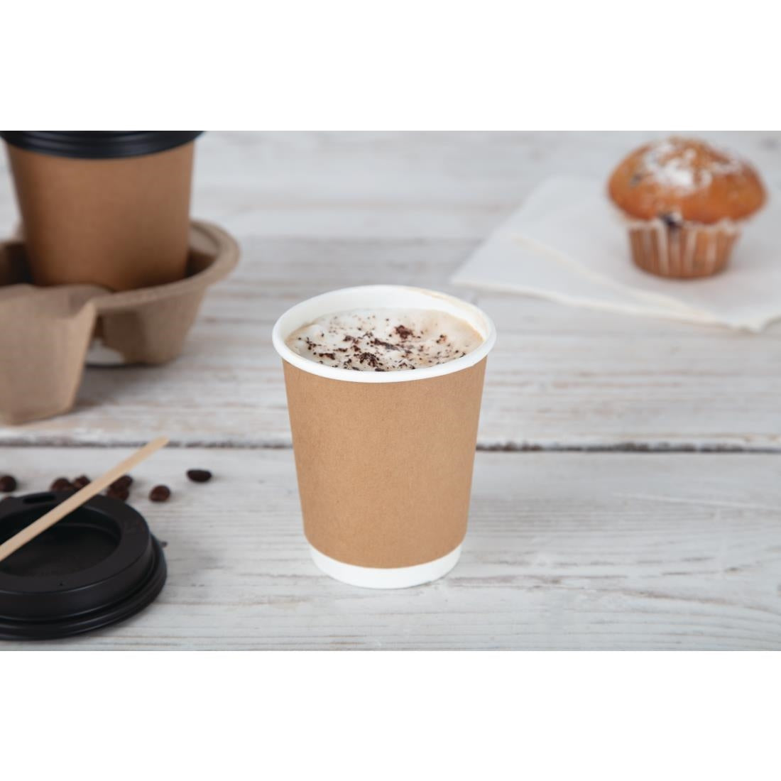 CW716 Fiesta Recyclable deksel zwart voor Fiesta Recyclable 225ml koffiebekers (1000 stuks)