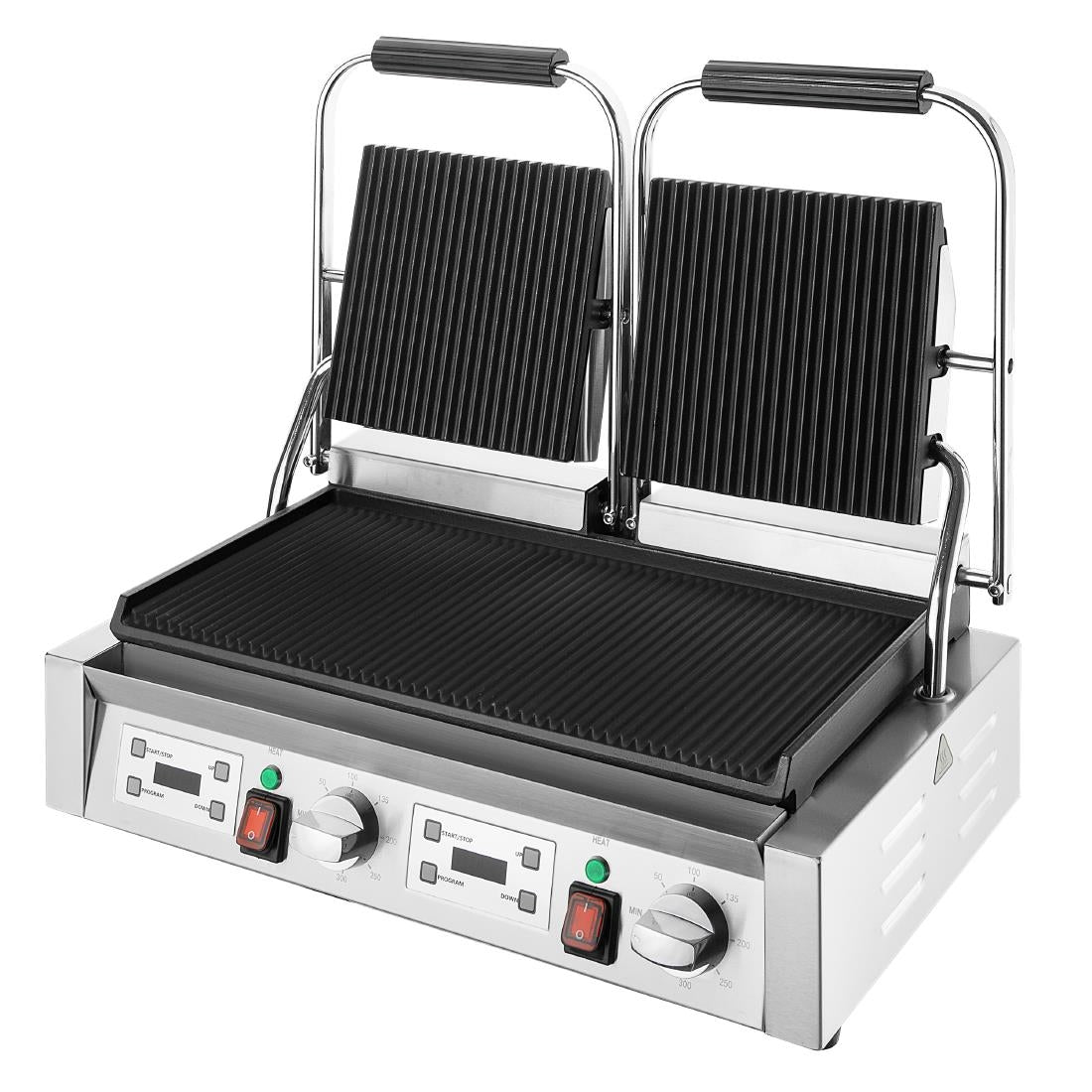CU611 Buffalo Dubbele Contactgrill Geribbelde Platen