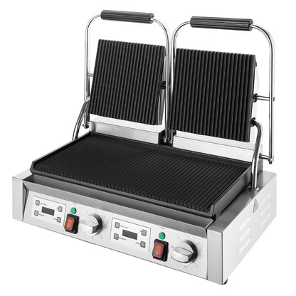 CU611 Buffalo Dubbele Contactgrill Geribbelde Platen