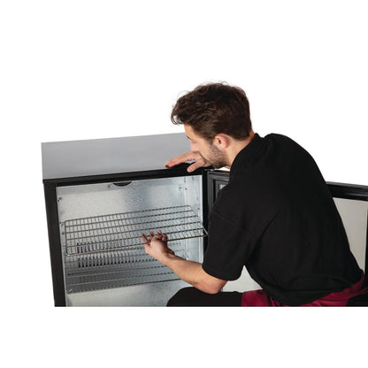 GL011 Polar G-serie laag model gekoelde bardisplay met klapdeur zwart 128L