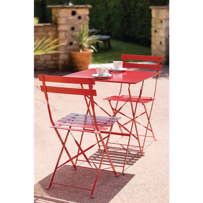 GH555 Bolero stalen opklapbare stoelen rood (2 stuks)