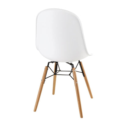 DM840 Bolero Arlo polypropyleen stoelen met houten poten wit (2 stuks)