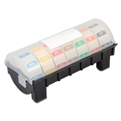 GH474 Hygiplas 2,5cm dispenser inclusief 7 rollen voedseletiketten daglabels oplosbaar