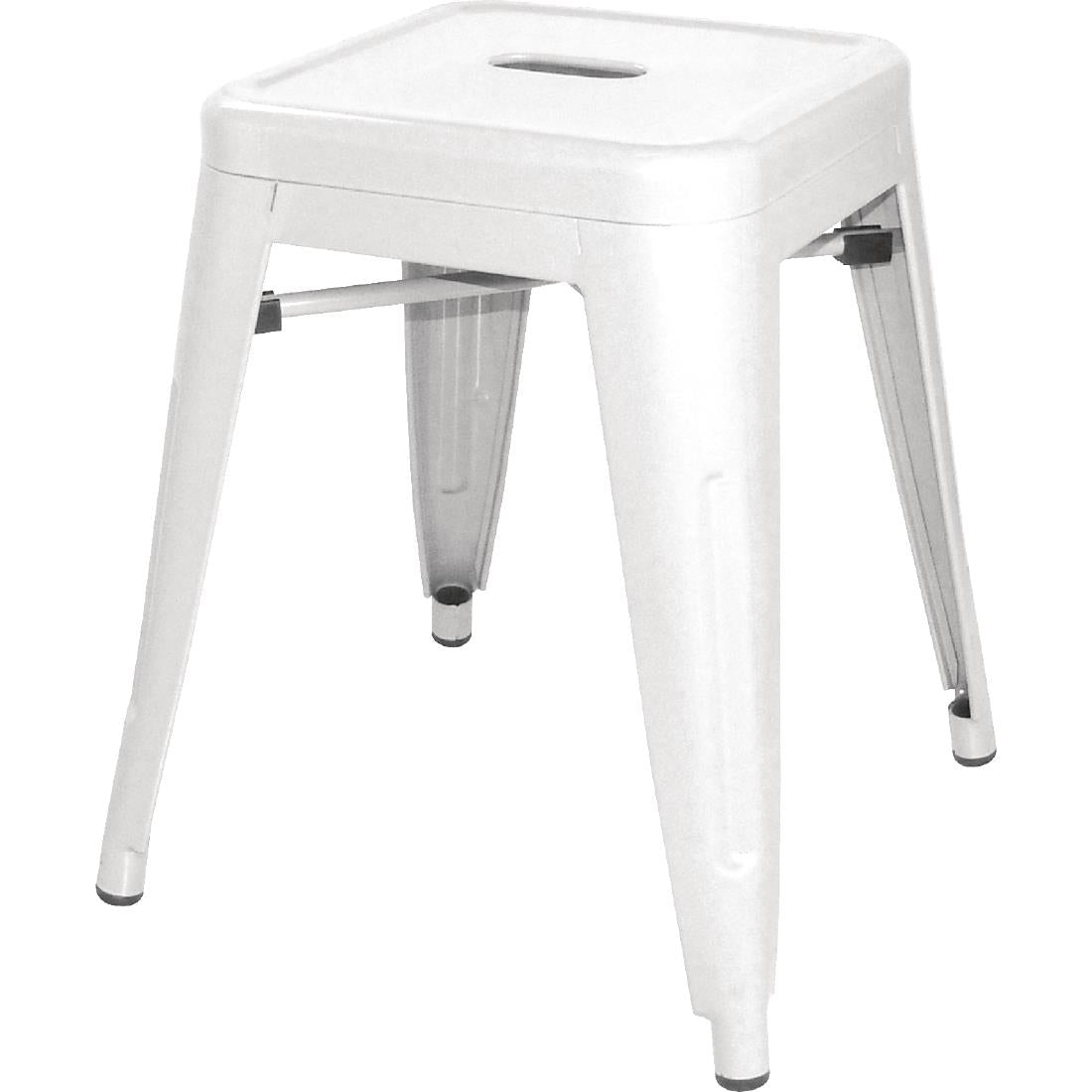 DL869 Bolero Bistro Stalen Lage Kruk Wit (4 Stuks)
