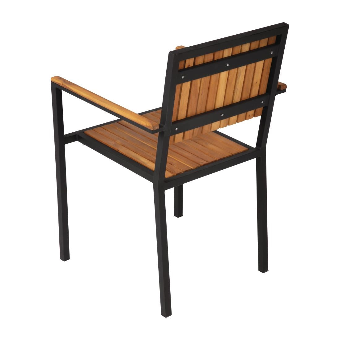 DS151 Bolero stalen en acaciahouten stoelen met armleuningen (4 stuks)