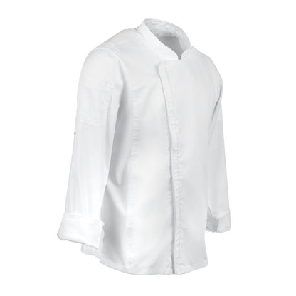 BB264-L Chef Works Urban Hartford unisex koksbuis met rits lange mouw wit L