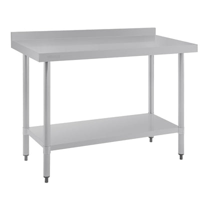 T381 Vogue RVS werktafel met achteropstand 90x120x60cm