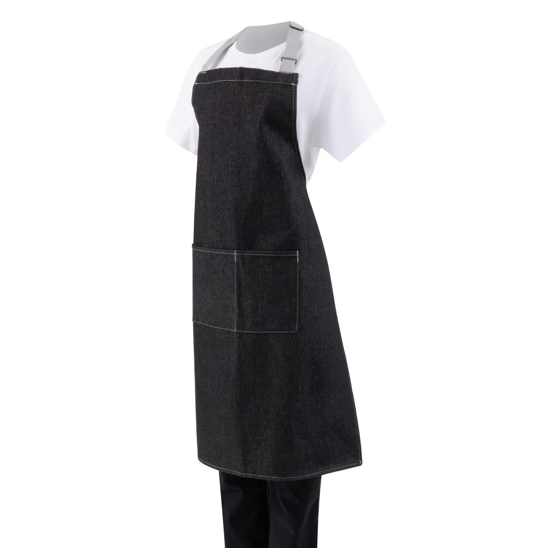 B981 Southside halterschort zwart denim