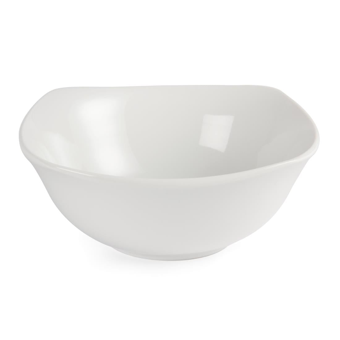 U175 Olympia Whiteware afgeronde vierkante schalen 22cm (12 stuks)