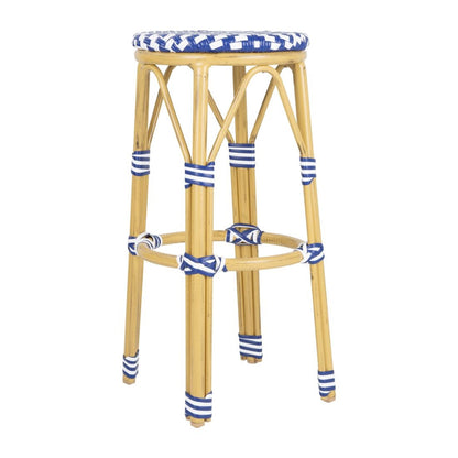 HZ145 Bolero Parijse Stijl PE Rattan Barkrukken Blauw (2 stuks)