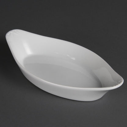 W440 Olympia Whiteware ovale gratineerschalen 25,3x14cm (6 stuks)