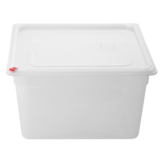 HZ352 Hygiplas Click PP GN Container 2/3 met deksel & 7 kleurenclips 200mm 16.1Ltr (4 stuks)