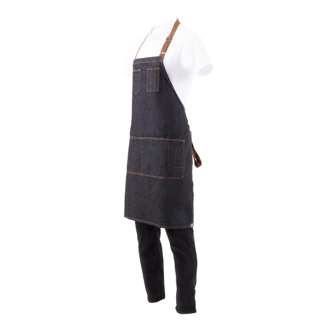 B721 Chef Works Urban Memphis kort schort indigo