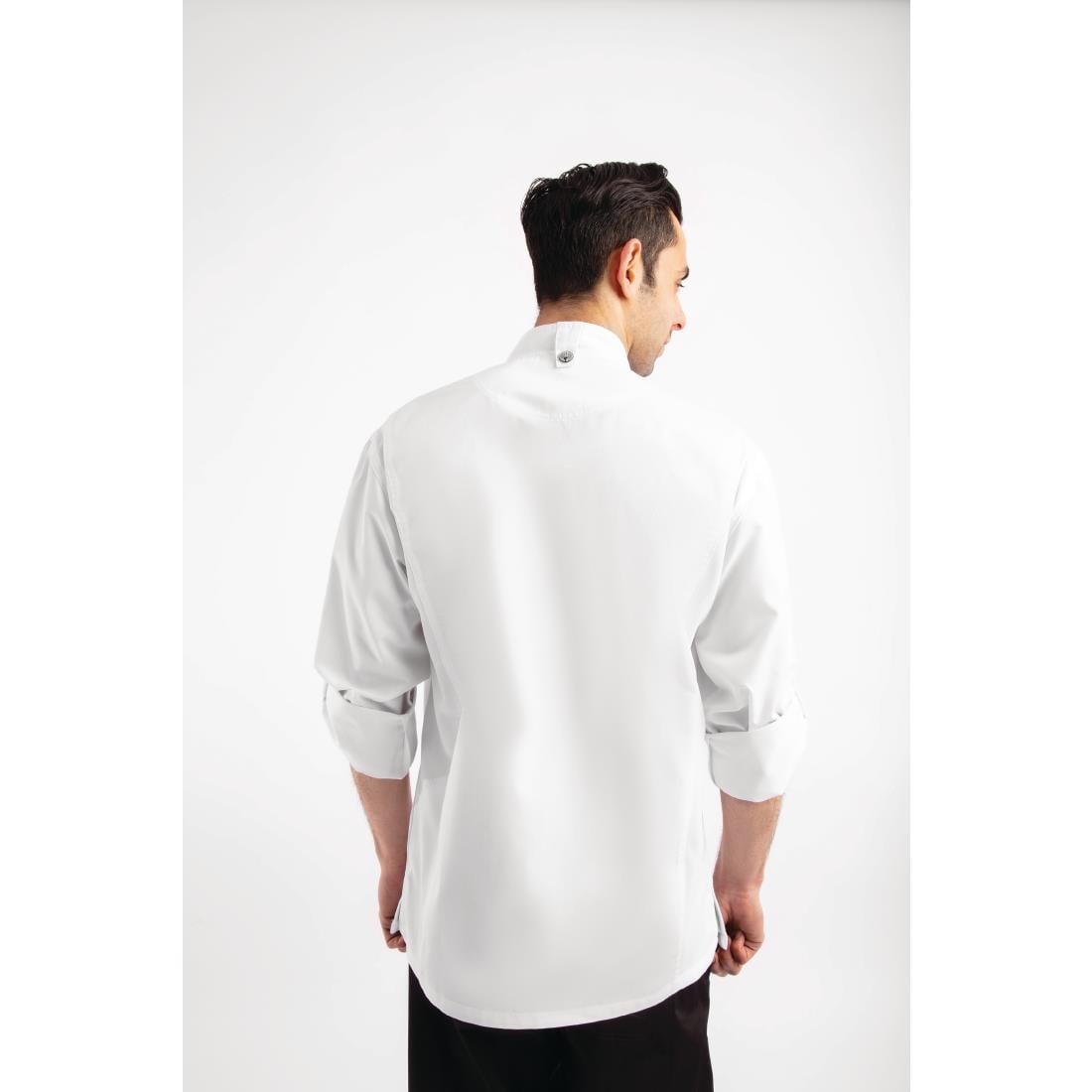 BB264-S Chef Works Urban Hartford unisex koksbuis met rits lange mouw wit S