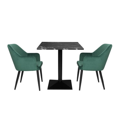 HW851 Bolero Complete Tafel Vierkant Zwarte Steen Effect 700mm