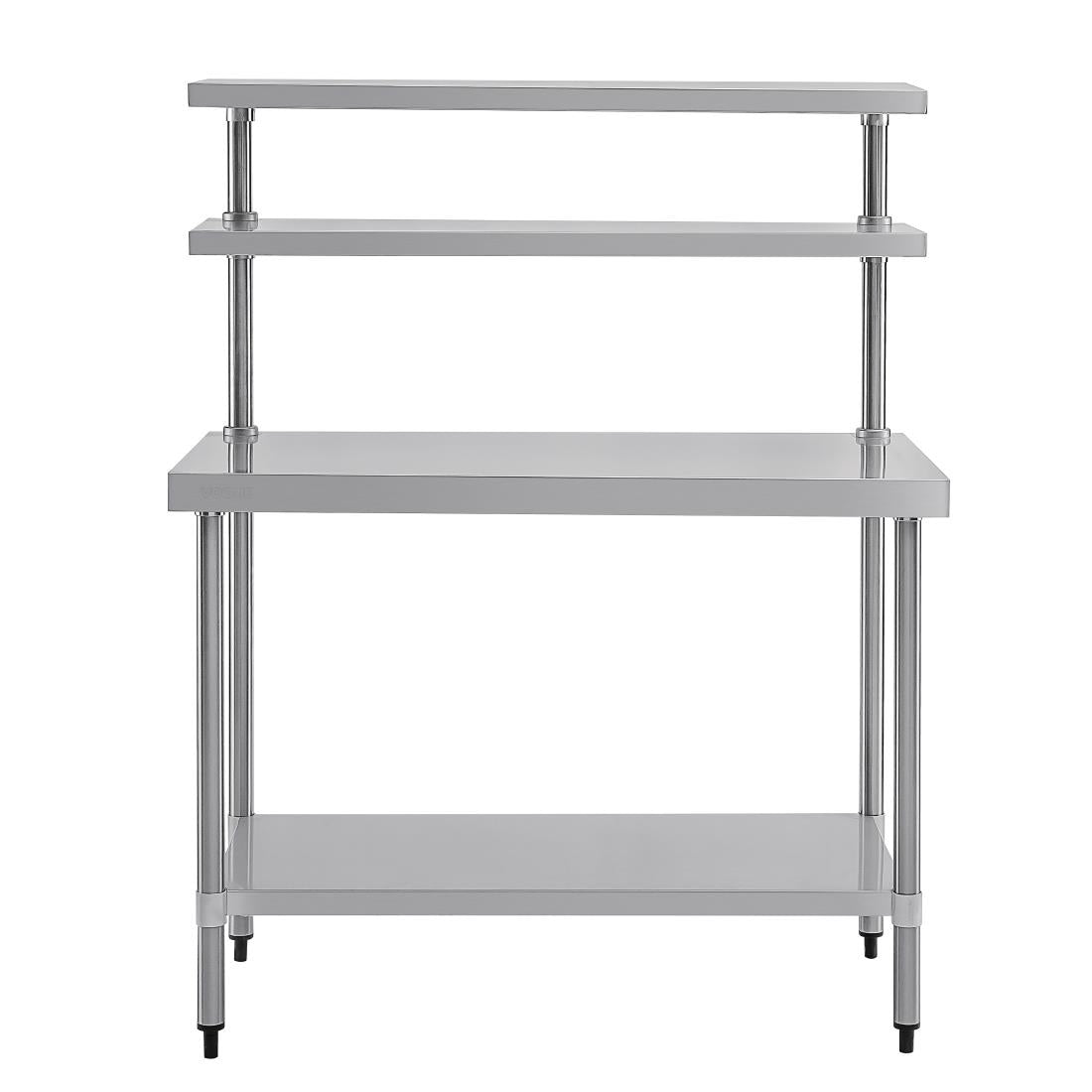 CC359 Vogue RVS werktafel met wandplanken 120cm
