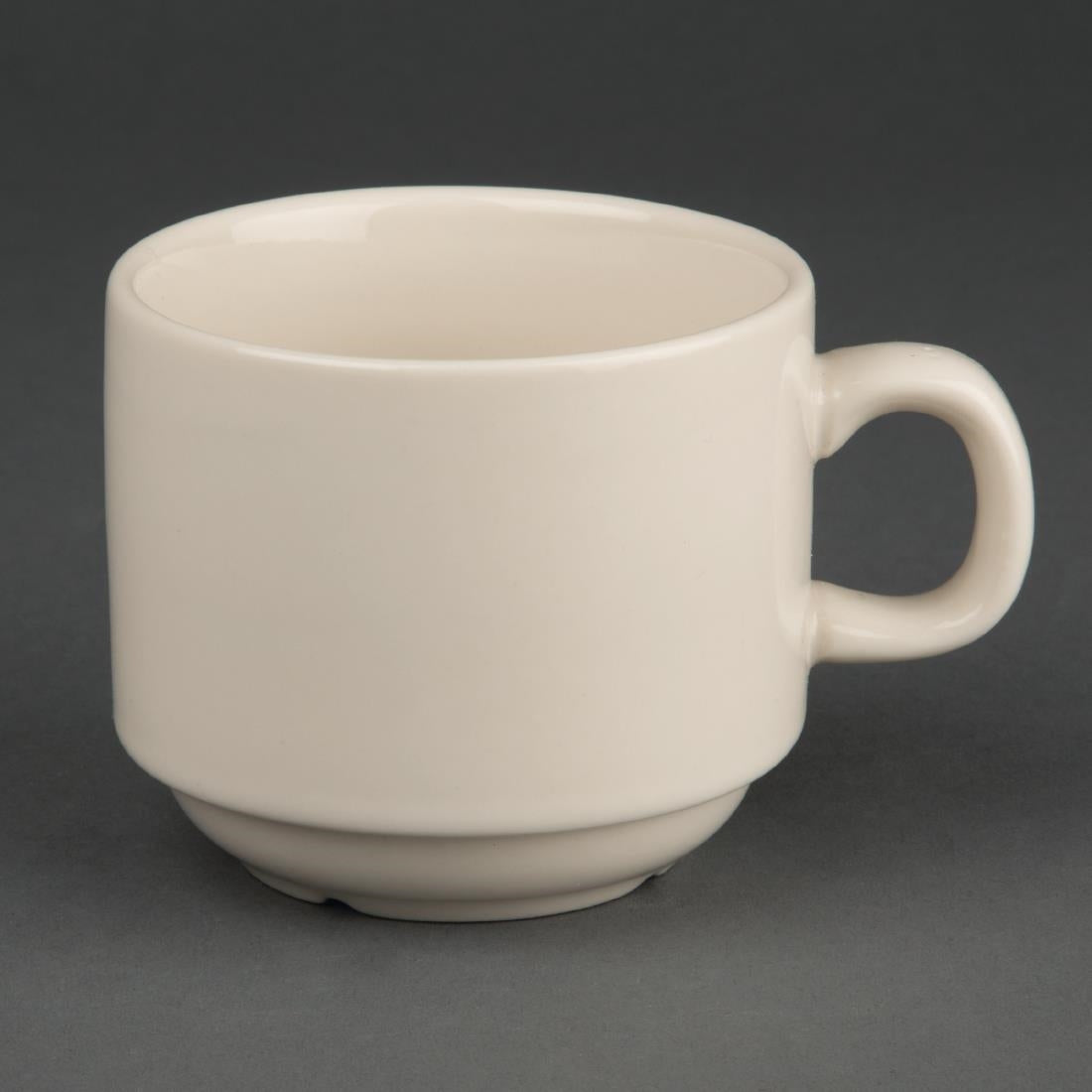 U106 Olympia Ivory stapelbare koffiekopjes 206ml (12 stuks)