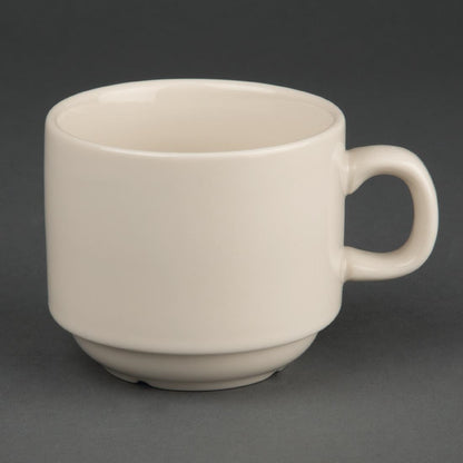 U106 Olympia Ivory stapelbare koffiekopjes 206ml (12 stuks)