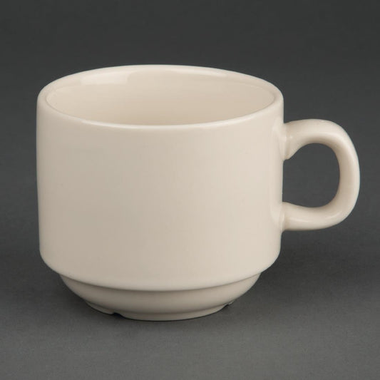U106 Olympia Ivory stapelbare koffiekopjes 206ml (12 stuks)