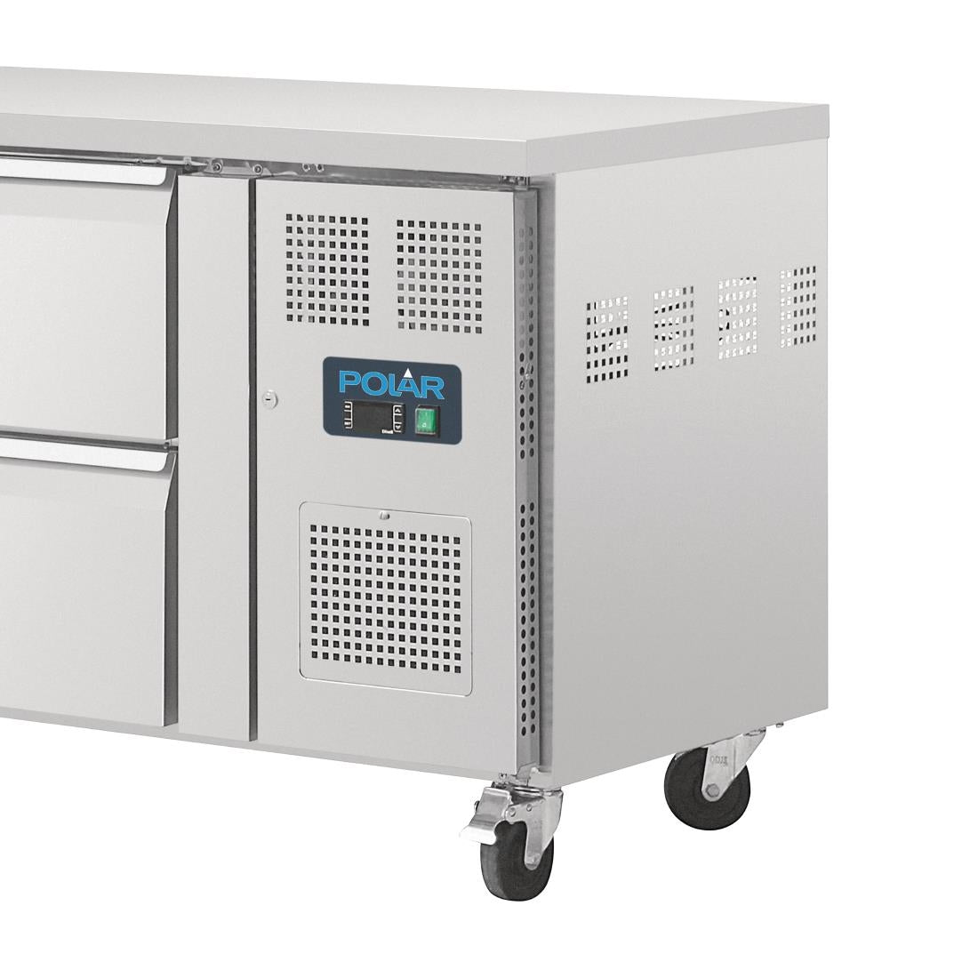 DA549 Polar U-serie geventileerde gekoelde GN werkbank met 8 laden
