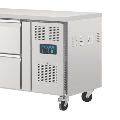 DA549 Polar U-serie geventileerde gekoelde GN werkbank met 8 laden