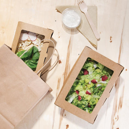 FN898 Fiesta Recyclable saladeboxen met PET venster 1200ml (150 stuks)