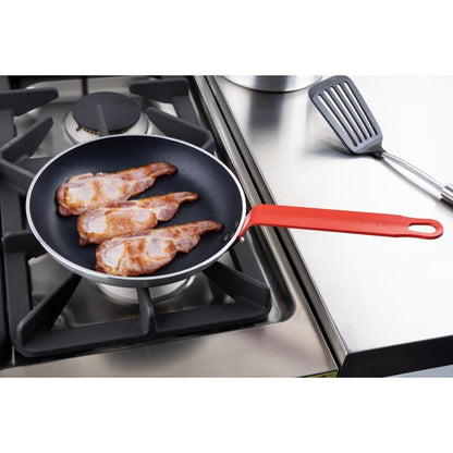 HT965 Hygiplas Aluminium Anti-aanbak Teflon Platinum Plus Koekenpan met Rode Handgreep 24cm