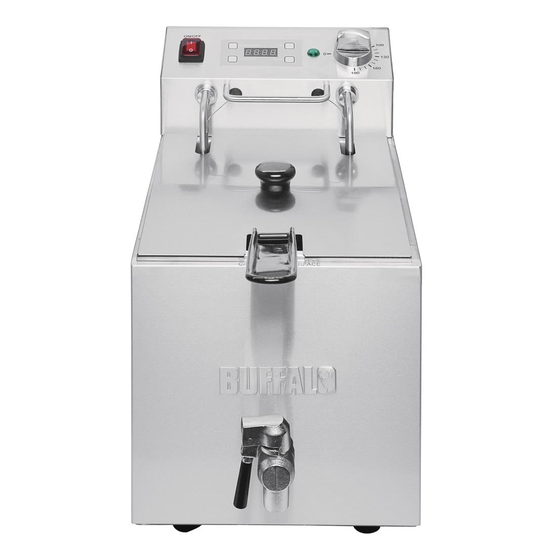 FC374 Buffalo enkelvoudige tank enkele mand 8ltr aanrecht friteuse met timer 2.9kw