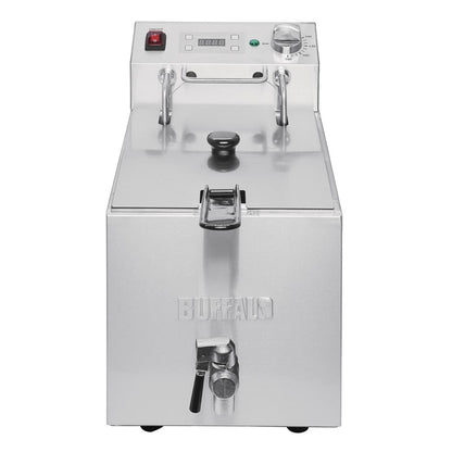 FC374 Buffalo enkelvoudige tank enkele mand 8ltr aanrecht friteuse met timer 2.9kw
