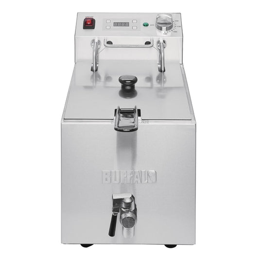 FC374 Buffalo enkelvoudige tank enkele mand 8ltr aanrecht friteuse met timer 2.9kw