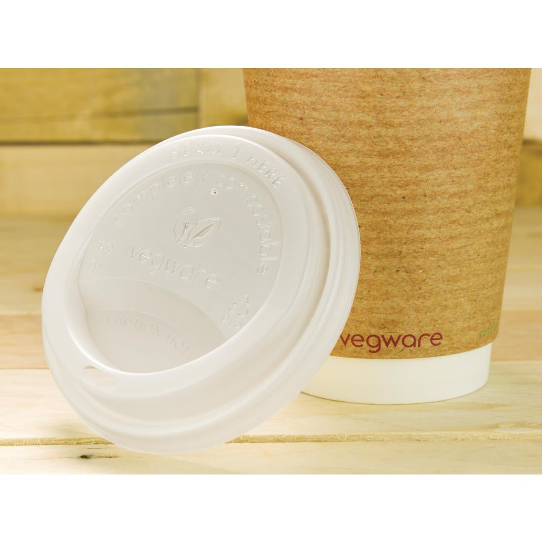 GH023 Vegware composteerbare deksels voor 34 en 45cl koffiebekers (1000 stuks)