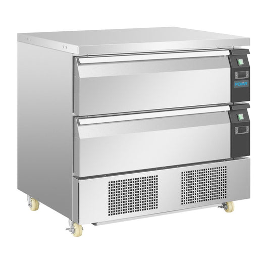 DA996 Polar U-serie compacte koel-vrieswerkbank 2 lades 4x GN 1/1