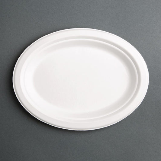 FC534 Fiesta Compostable composteerbare bagasse borden ovaal 198mm (50 stuks)