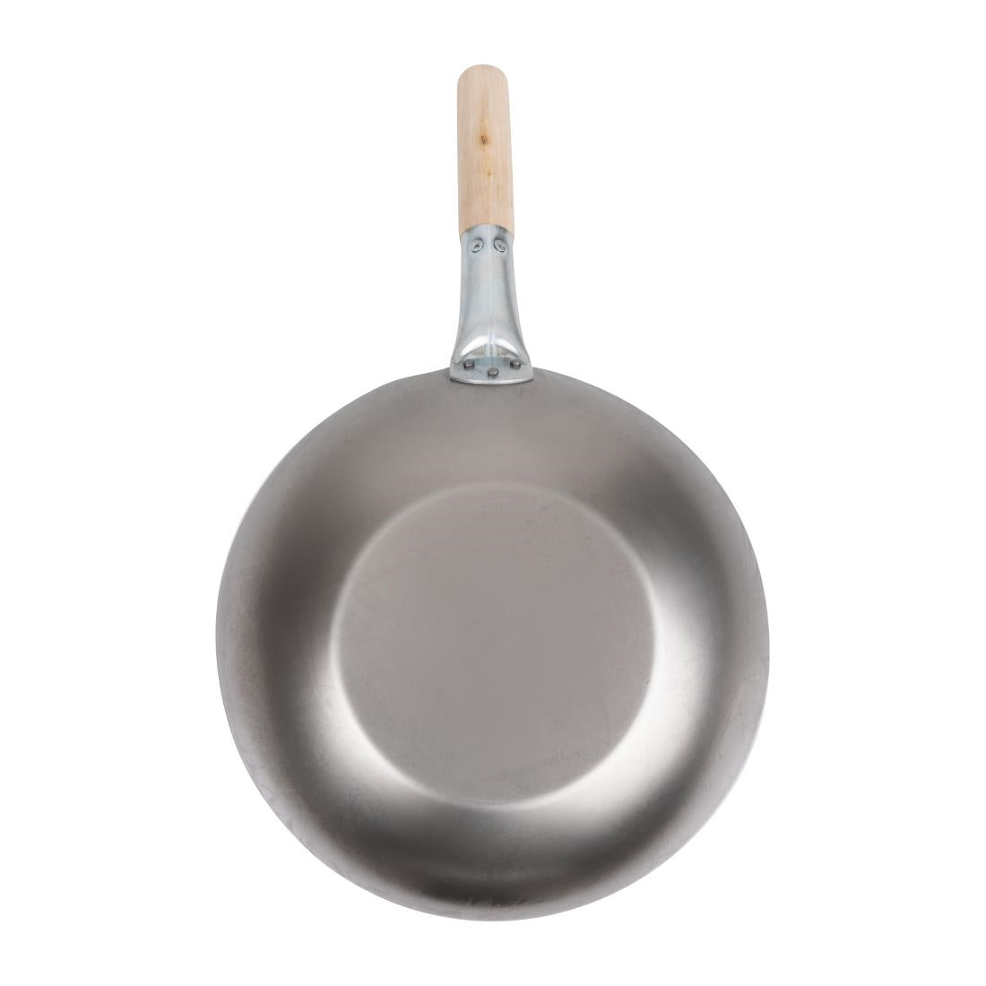 K296 Vogue lichtstalen wok met vlakke bodem 330 mm