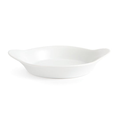 W444 Olympia Whiteware ronde gratineerschalen met handvatten 19,2cm (6 stuks)