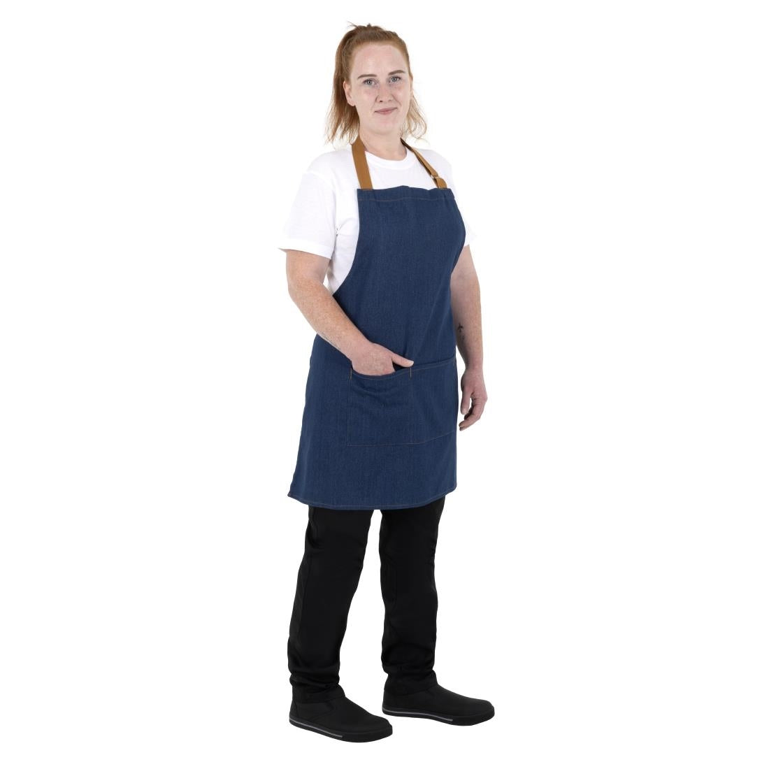 BA158 Southside Denim Blauw Short Met Bruine Bandjes