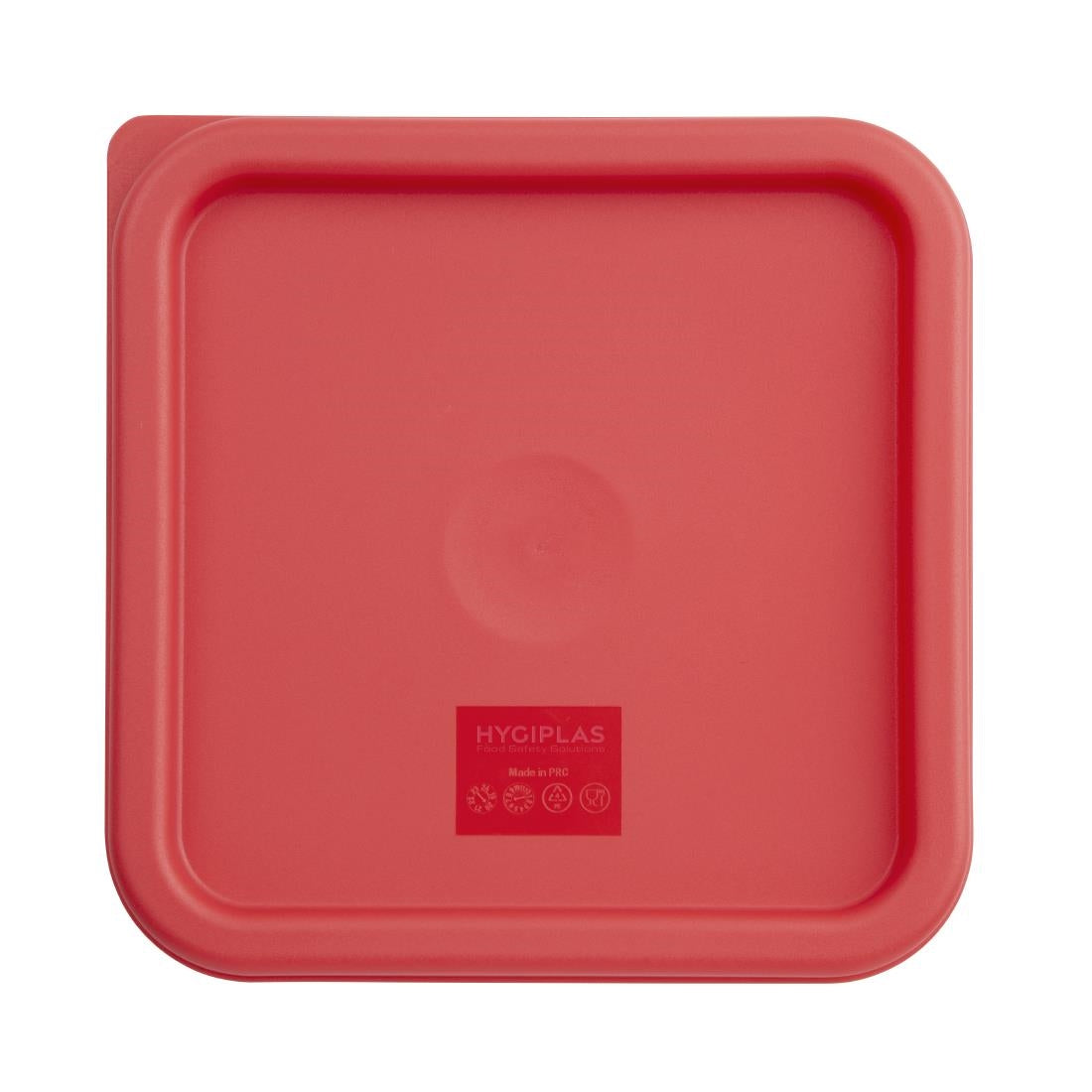 CF041 Hygiplas vierkant deksel rood medium