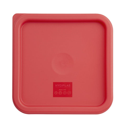 CF041 Hygiplas vierkant deksel rood medium
