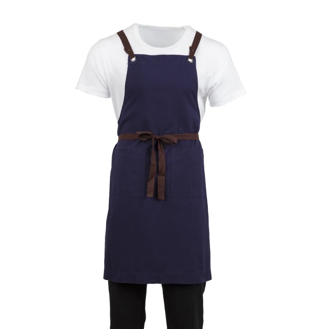 BB686 Southside Cotton canvas halterschort marineblauw
