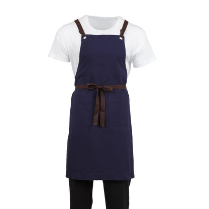 BB686 Southside Cotton canvas halterschort marineblauw