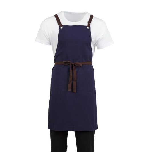 BB686 Southside Cotton canvas halterschort marineblauw