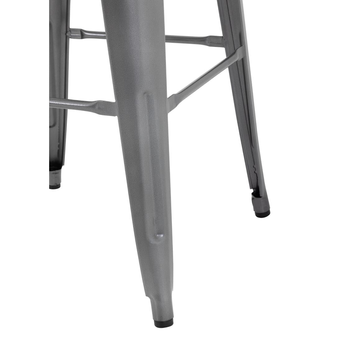 GM639 Bolero Bistro stalen barkruk met houten zitting - grijs (4 stuks)