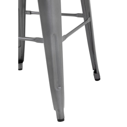 GM639 Bolero Bistro stalen barkruk met houten zitting - grijs (4 stuks)