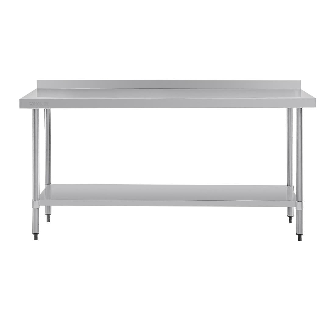 T383 Vogue RVS werktafel met achteropstand 90x180x60cm